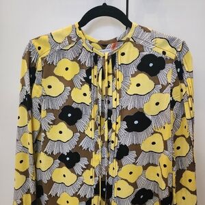 Diane Von Fursteberg Lily Silky Print Blouse, US Size 2
